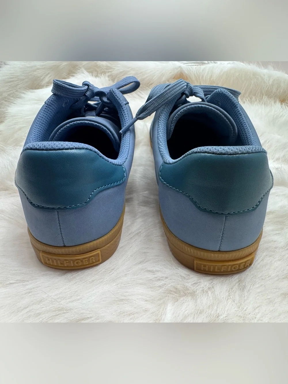 Tommy Hilfiger Sky Blue Lace-Up Sneakers with Gum Sole